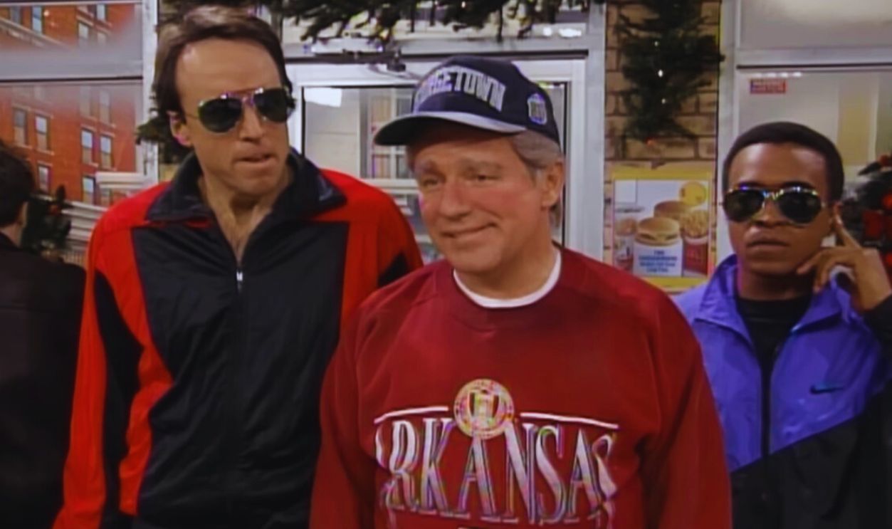 Screenshot from President Bill Clinton at McDonald's – Saturday Night Live (1992)