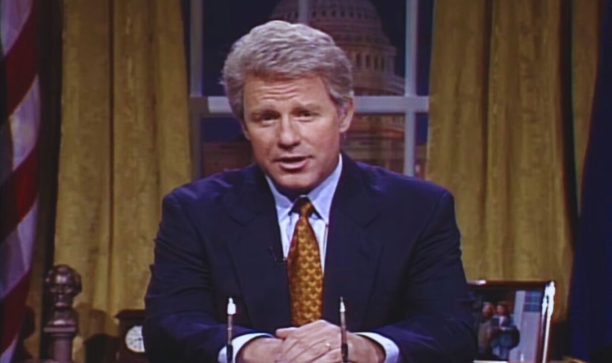 Screenshot from Clinton Health Plan Cold Open – Saturday Night Live (1993)