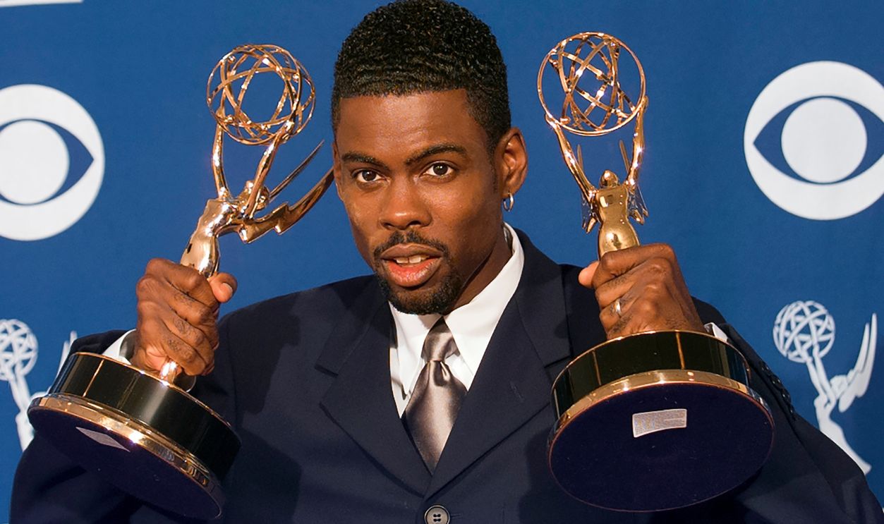 PASADENA, CALIFORNIA - MARCH 23 : Emmy Winner Chris Rock backstage at the Emmy Awards Show, September 14,1997 in Pasadena, California.