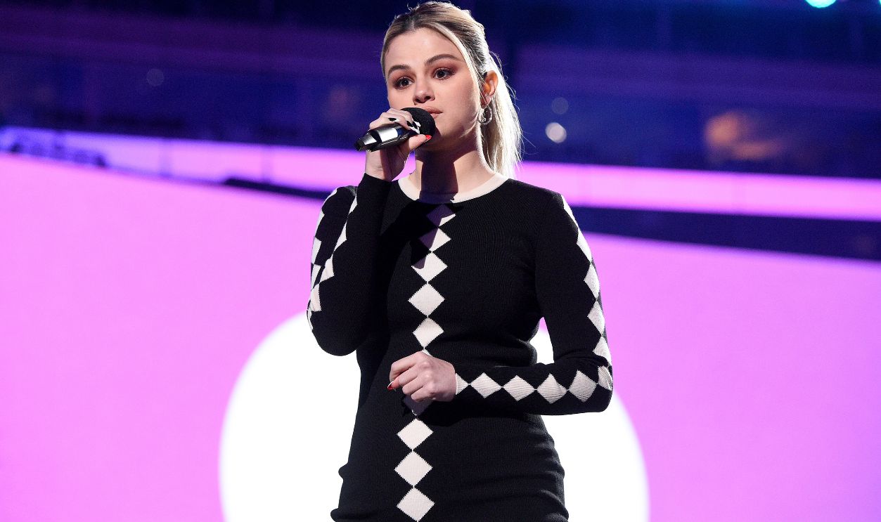 Global Citizen VAX LIVE: The Concert To Reunite The World INGLEWOOD, CALIFORNIA: In this image released on May 2, Selena Gomez speaks onstage during Global Citizen VAX LIVE: The Concert To Reunite The World at SoFi Stadium in Inglewood, California. Global Citizen VAX LIVE: The Concert To Reunite The World will be broadcast on May 8, 2021.