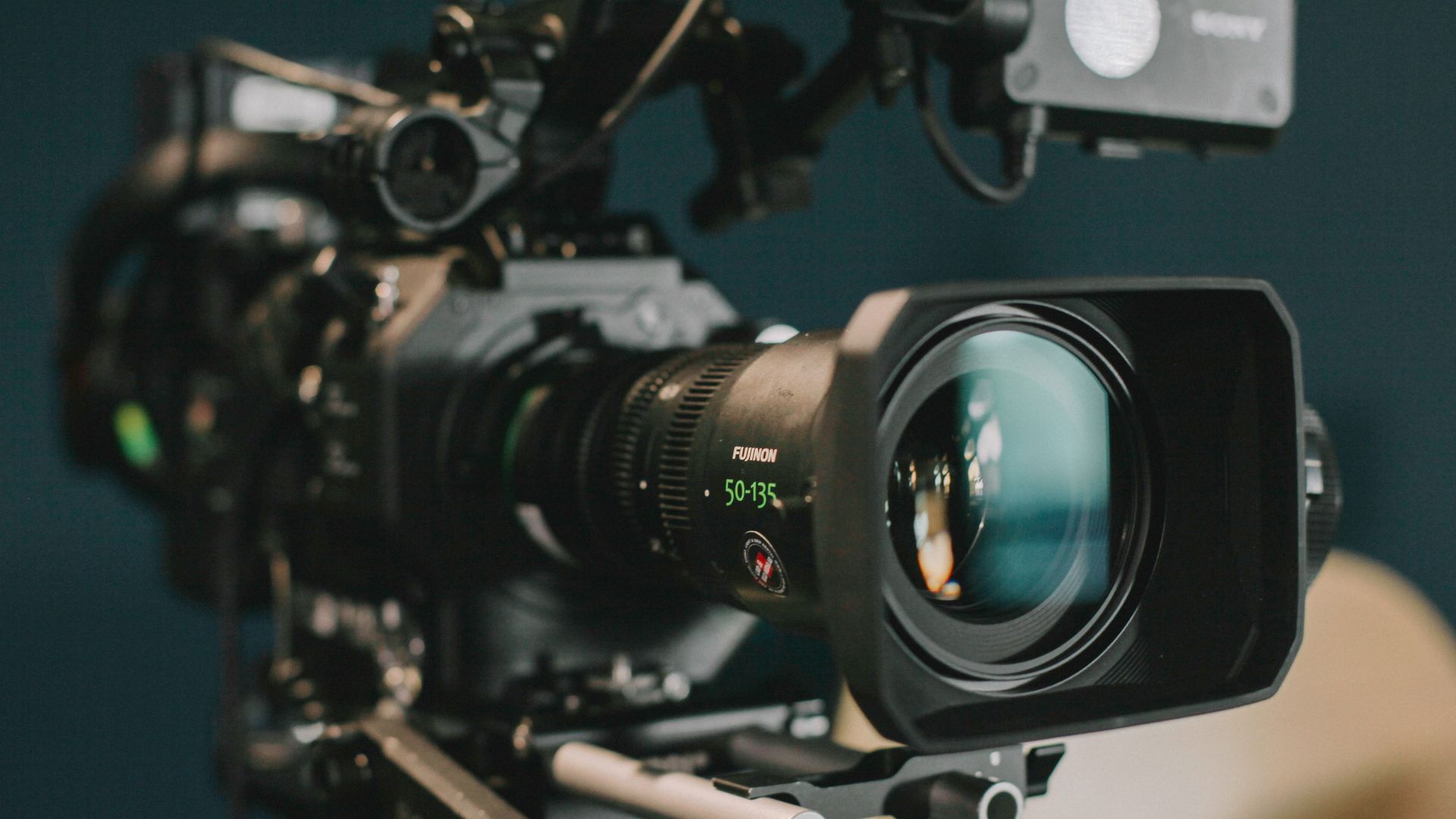 black shoulder-mount camera