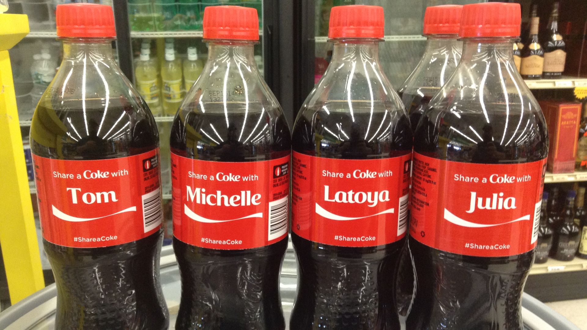 File:Share a Coke Name Promotional Coca Cola Bottles (14483573386).jpg