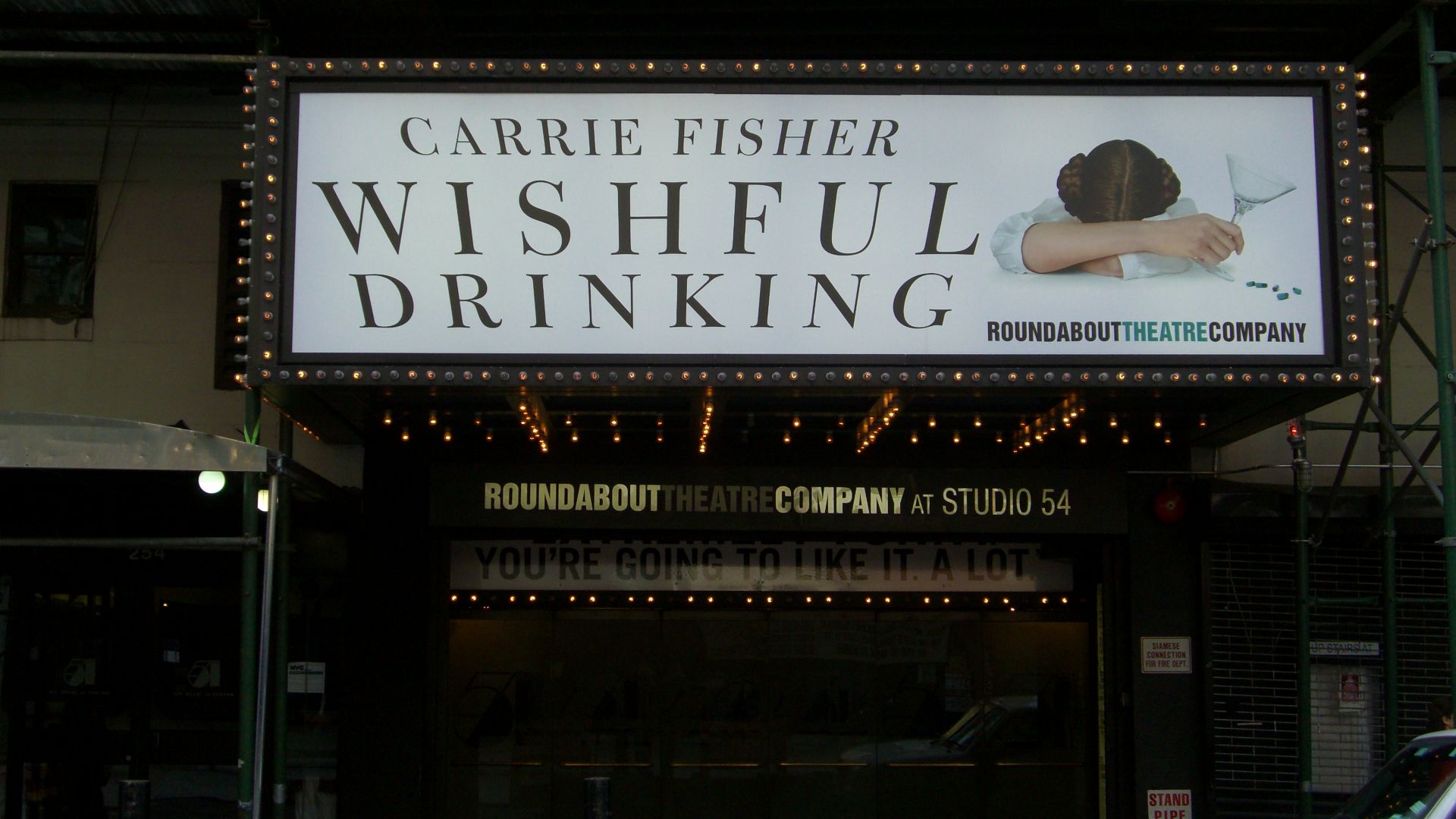 File:Carrie Fisher - Wishful Drinking - Broadway - Studio 54.jpg