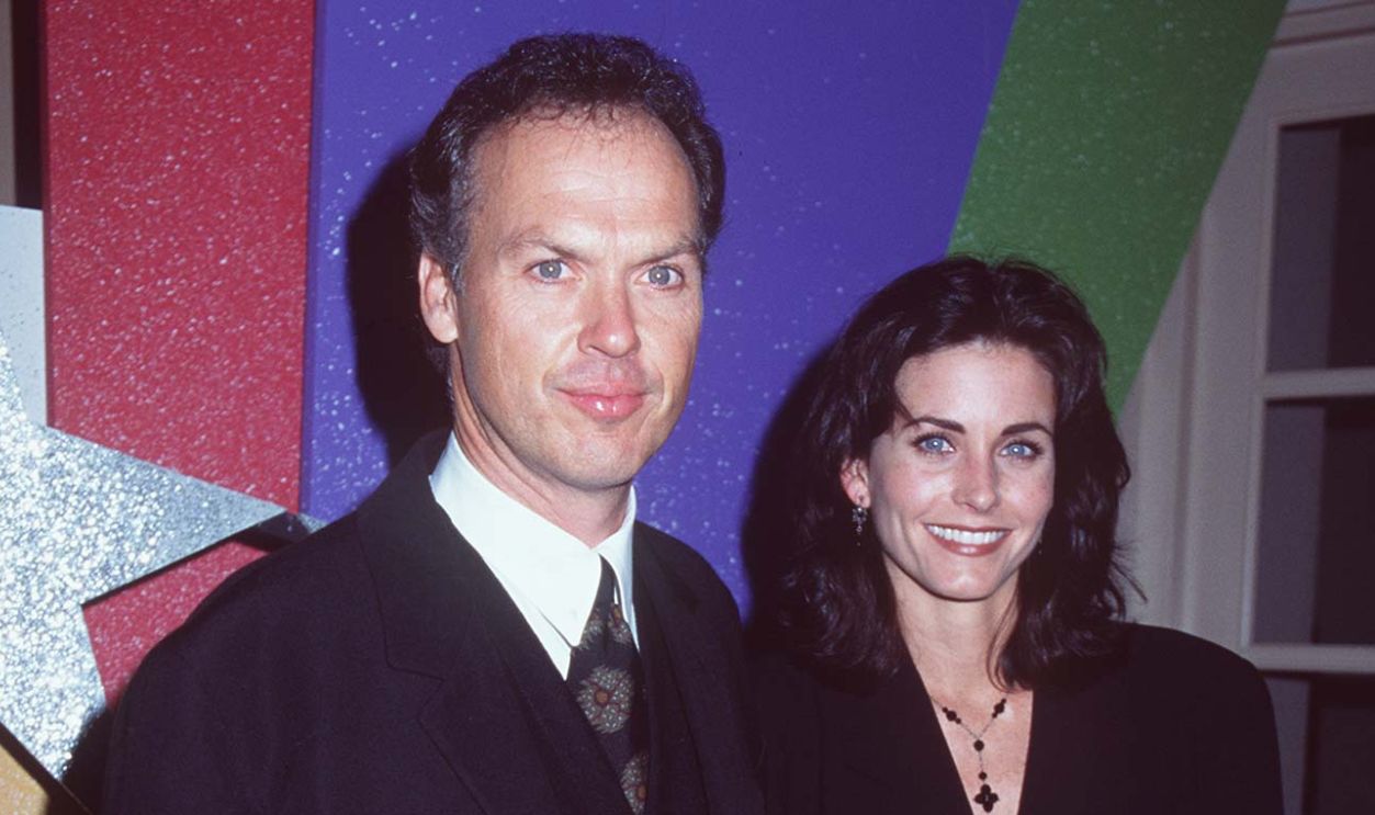 Michael Keaton And Courteney Cox At The Nbc Press Party. 