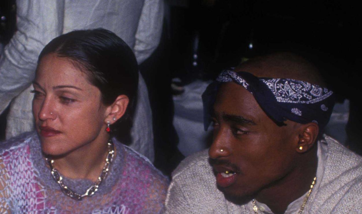  (L-R) Raquel Welch, Madonna and Tupac Shakur at the Interview Magazine party in March 1, 1994 in New York City. (