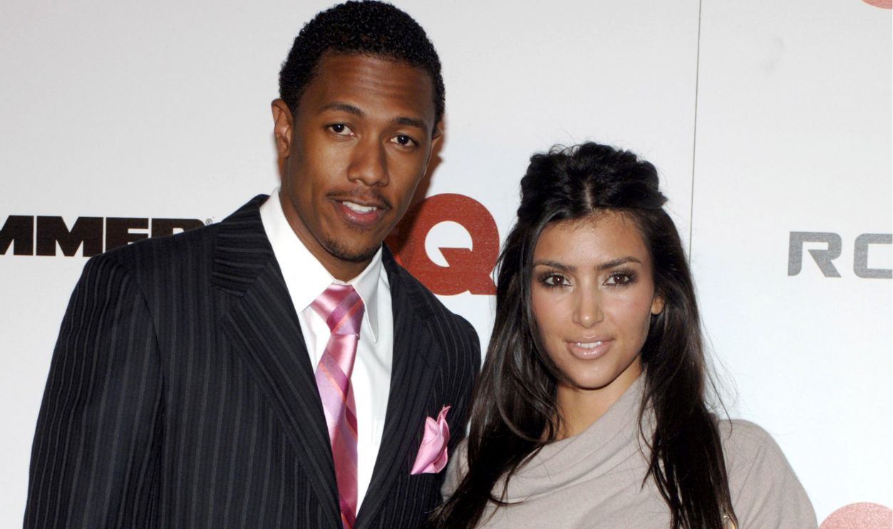Nick Cannon and Kim Kardashian attend a party for Shawn 