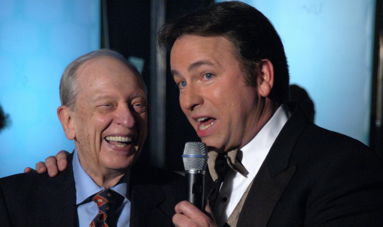 Don Knotts and John Ritter during The TV Land Awards -- Backstage at Hollywood Palladium in Hollywood, CA, United States.