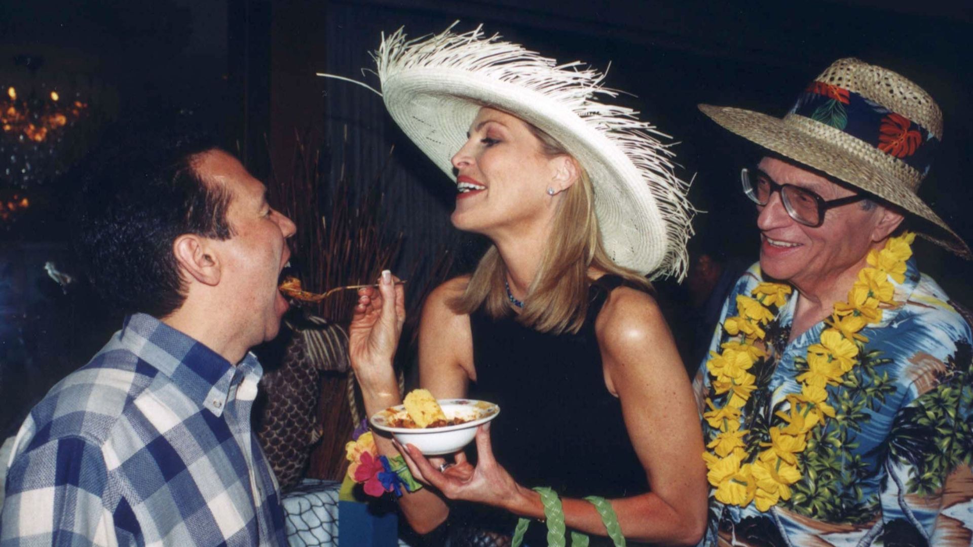 File:Larry King and Shawn Southwick feed Gilbert Gottfried.jpg