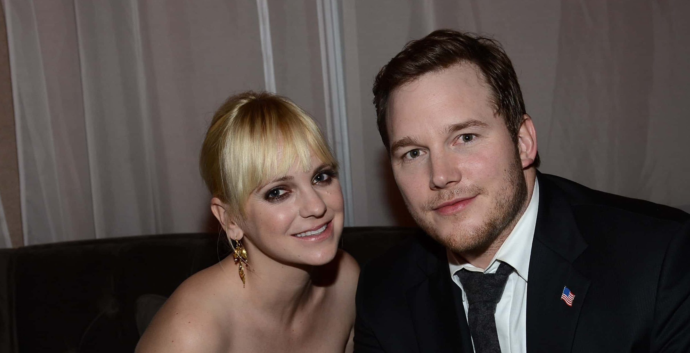 Actress Anna Faris (L) and actor Chris Pratt at the premiere of Columbia Pictures'