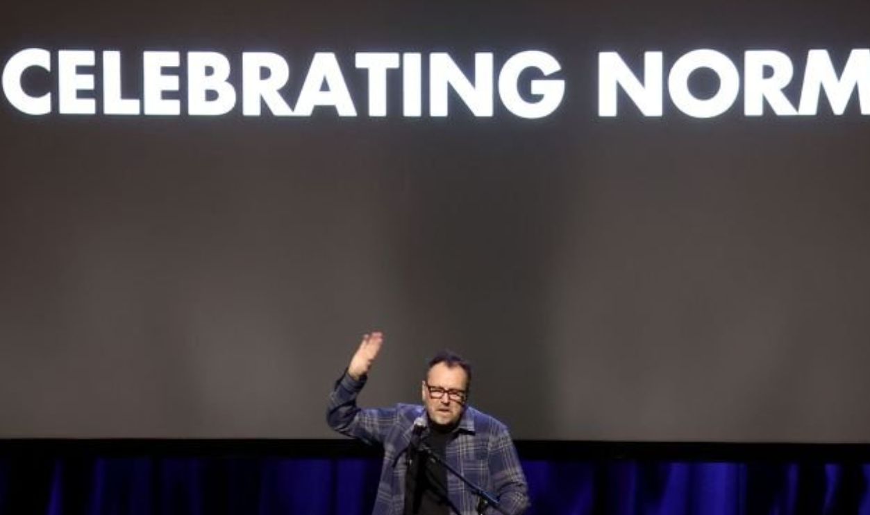 LOS ANGELES, CALIFORNIA - MAY 03: Colin Quinn speaks onstage at