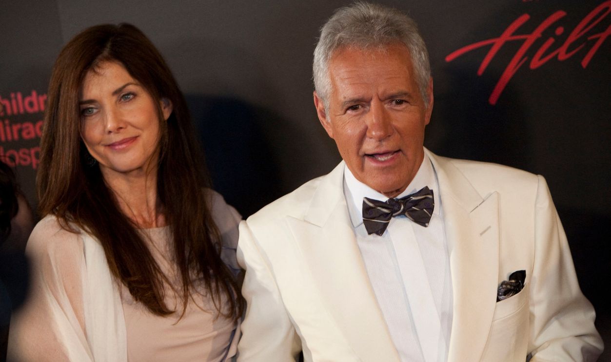 Actor Alex Trebek (R) and wife Jean Currivan Trebek arrive at the 38th Annual Daytime Emmy Awards show in Las Vegas, Nevada, on June 19, 2011.