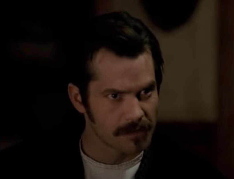 A visually captivating still taken from a pivotal moment in the television series Deadwood (2004-2006)