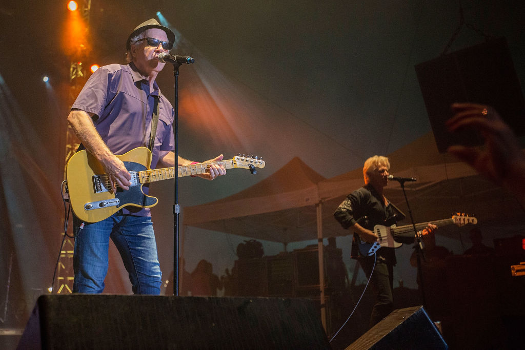 Musician Tommy Heath of Tommy Tutone performs on stage