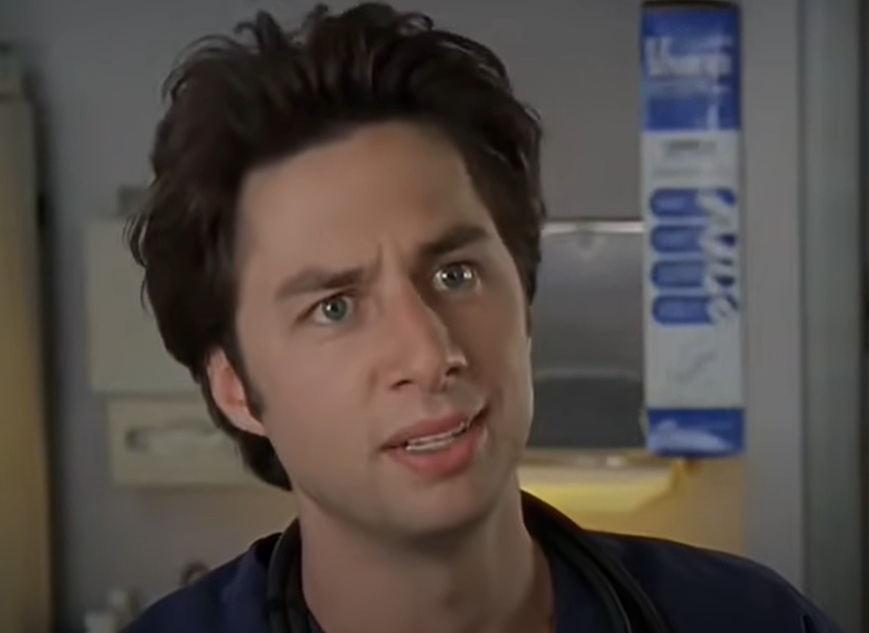 A visually captivating still taken from a pivotal moment in the television series Scrubs (2001-2010)