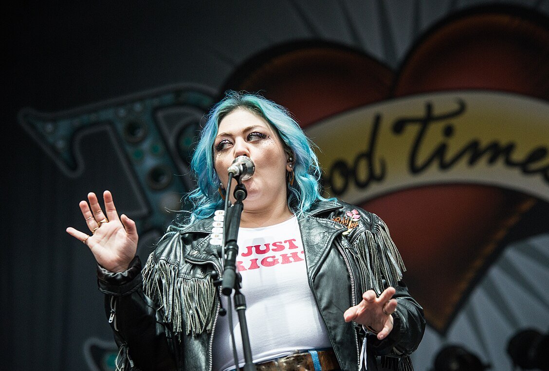 Elle King performing at the Boston Calling Music Festival
