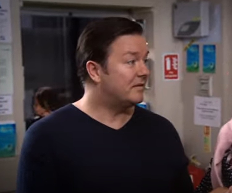 A visually captivating still taken from a pivotal moment in the television series Extras (2005-2007)