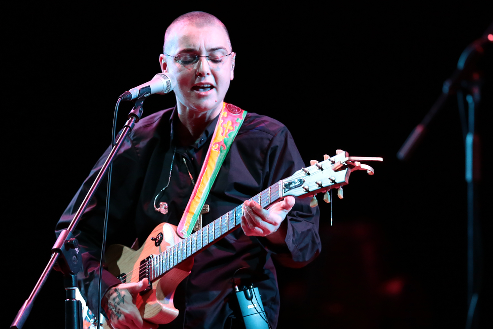 Irish singer Sinead O'Connor during a concert
