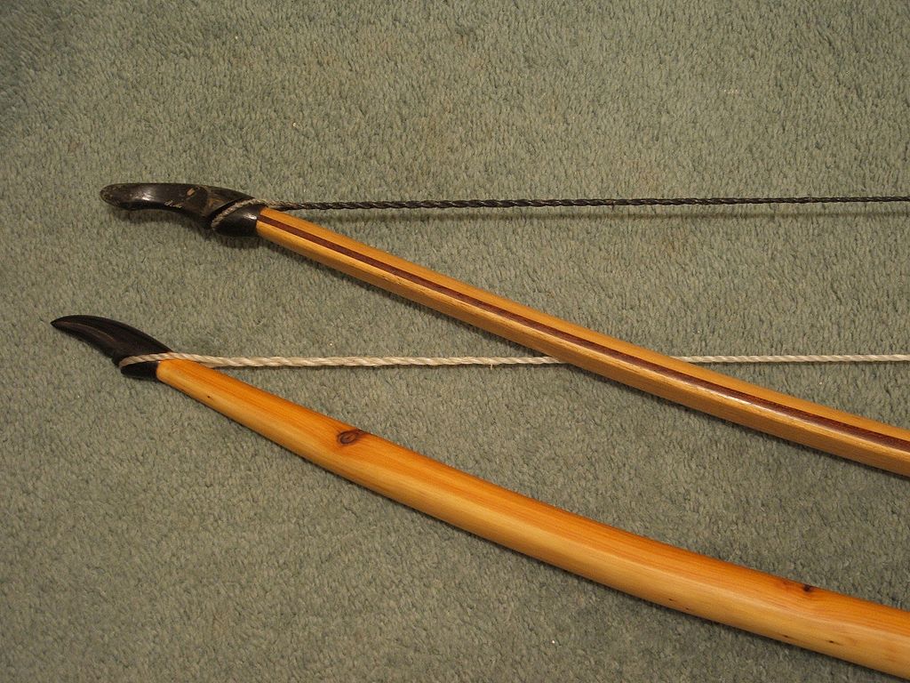 Closeup of a longbow