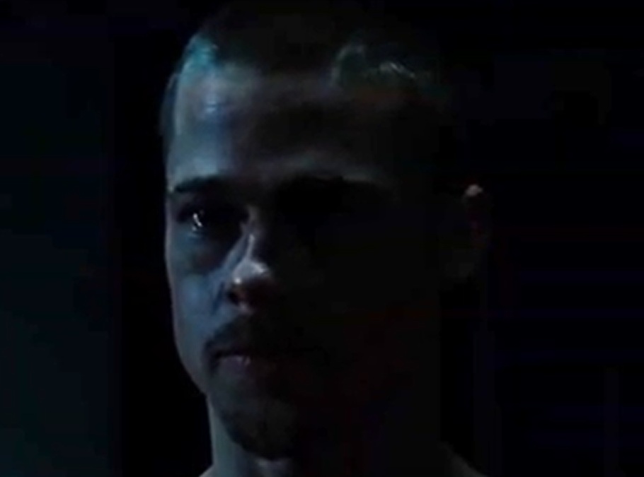 A visually captivating still taken from a pivotal moment in the film Fight Club (1999)