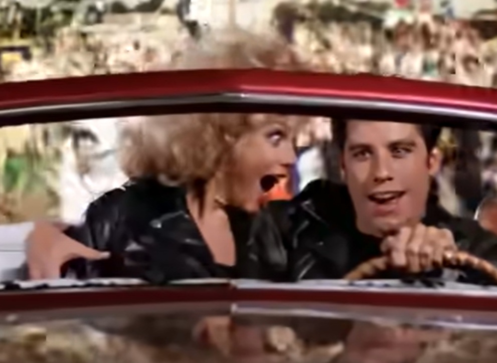A visually captivating still taken from a pivotal moment in the film Grease (1978)