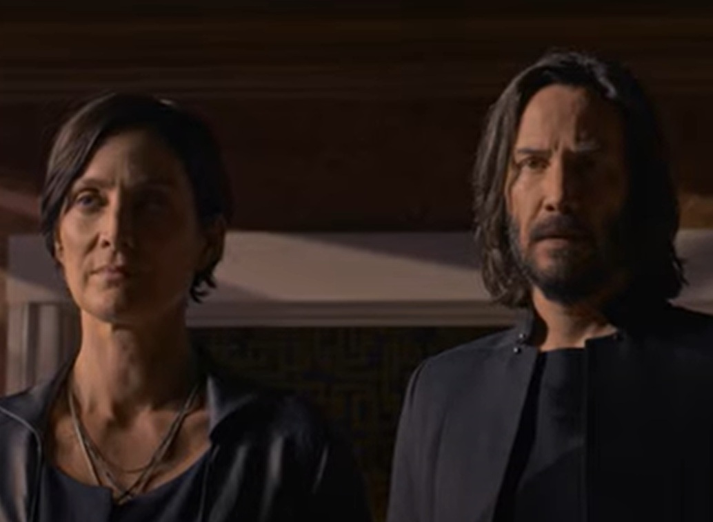 A visually captivating still taken from a pivotal moment in the film The Matrix Resurrections (2021)