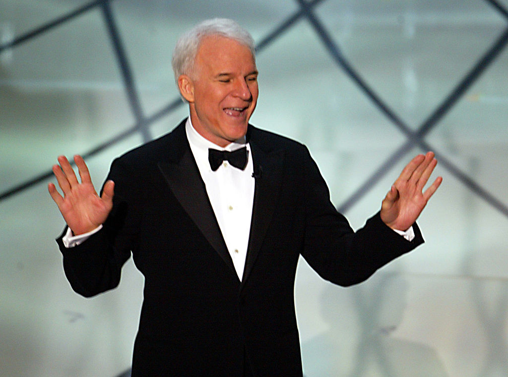 Host Steve Martin performs onstage during the Annual Academy Awards