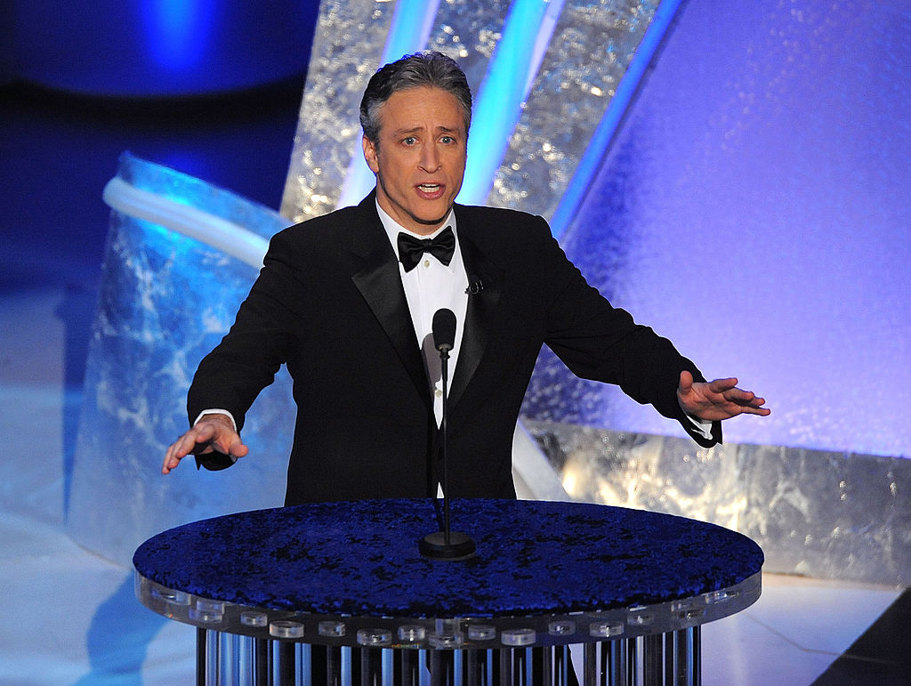 Host Jon Stewart performs onstage during the Annual Academy Awards