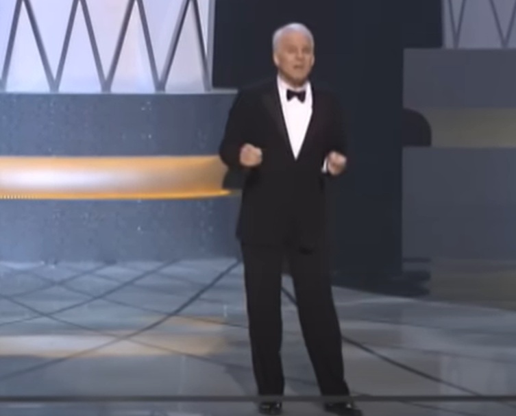 Host Steve Martin performs onstage during the Annual Academy Awards