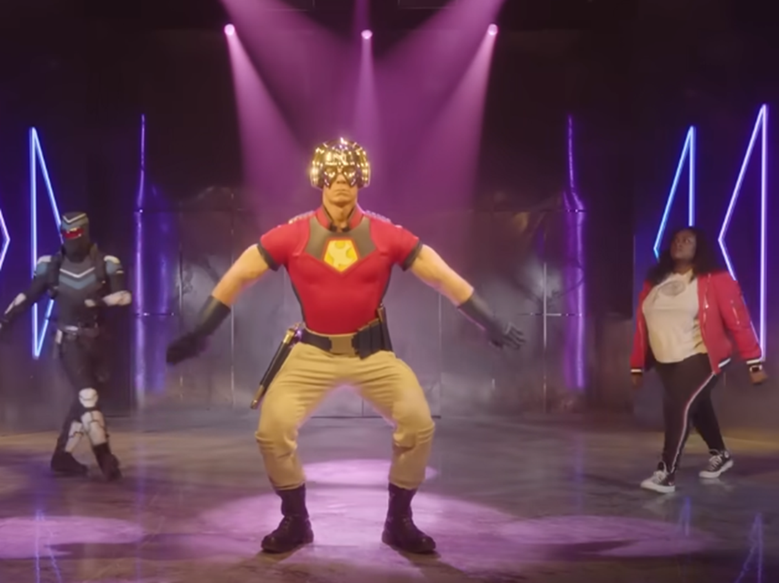 Screenshot from opening credits from TV series - Peacemaker (2022-)