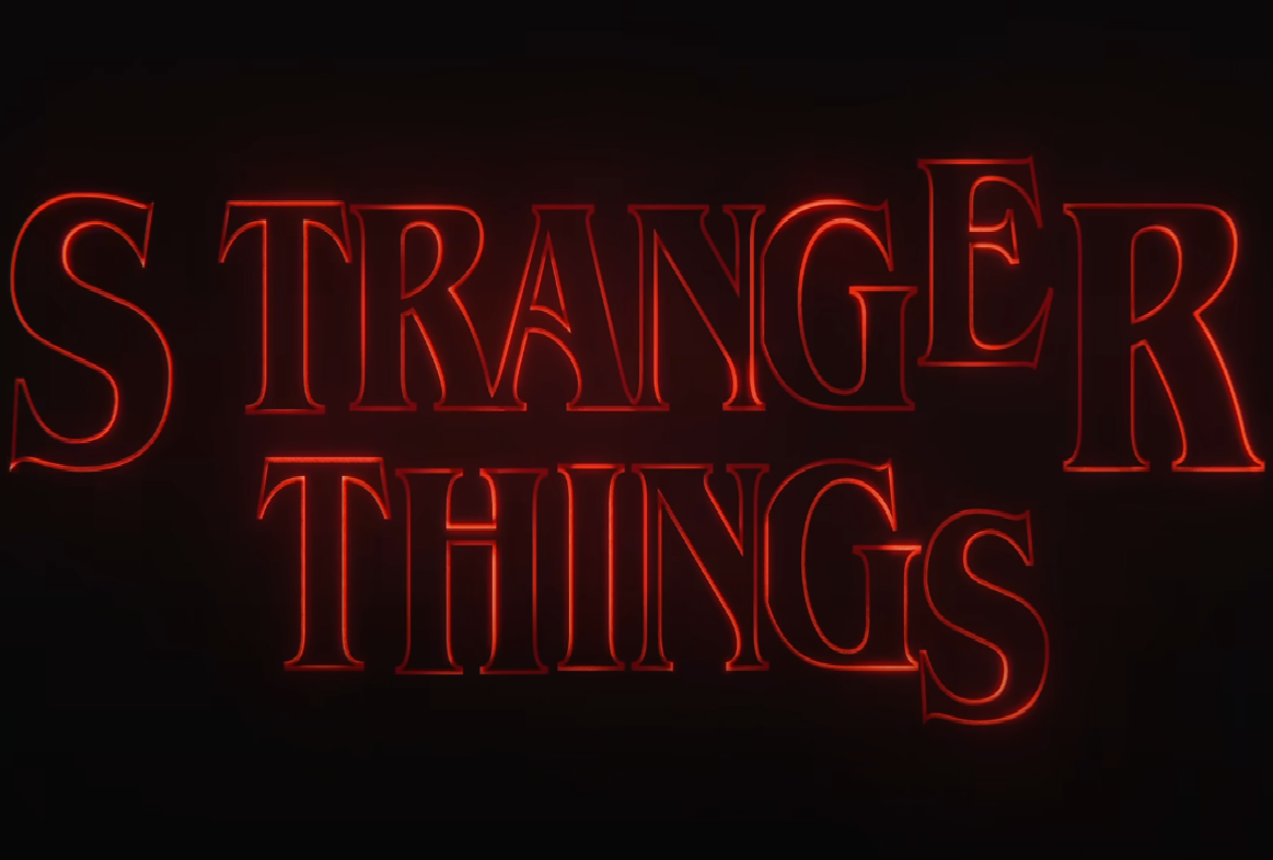 Screenshot from opening credits from TV series - Stranger Things (2016-25)