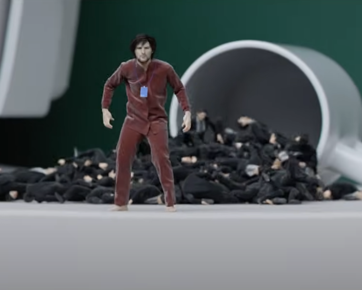 Screenshot from opening credits from TV series - Severance (2022-)