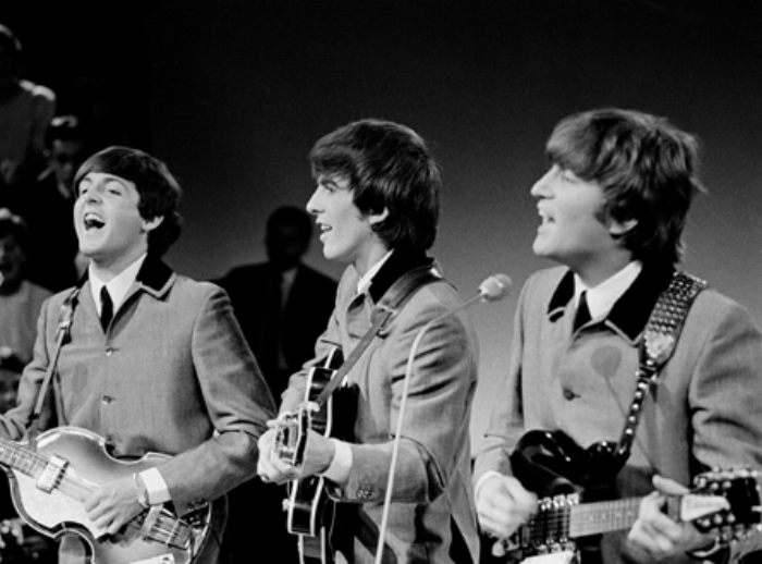 Paul McCartney, George Harrison and John Lennon on Dutch television