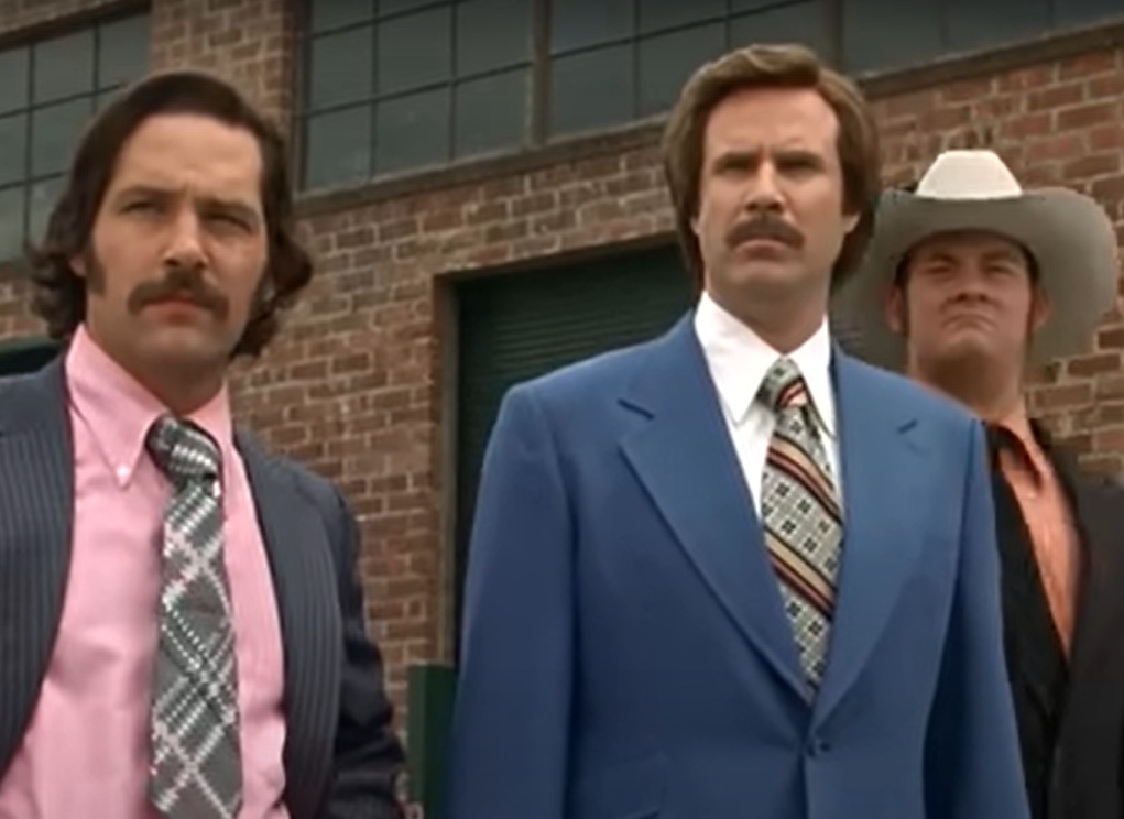 A visually captivating still taken from a pivotal moment in the film Anchorman: The Legend of Ron Burgundy (2004)