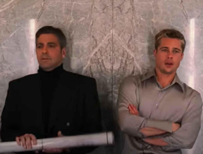 A visually captivating still taken from a pivotal moment in the film Ocean's Eleven (2001)