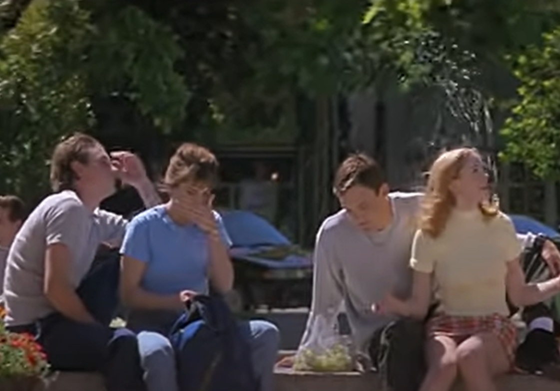 A visually captivating still taken from a pivotal moment in the film Scream (1996)