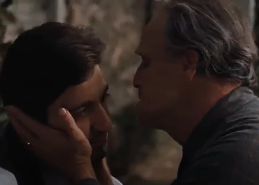 A visually captivating still taken from a pivotal moment in the film The Godfather (1972)