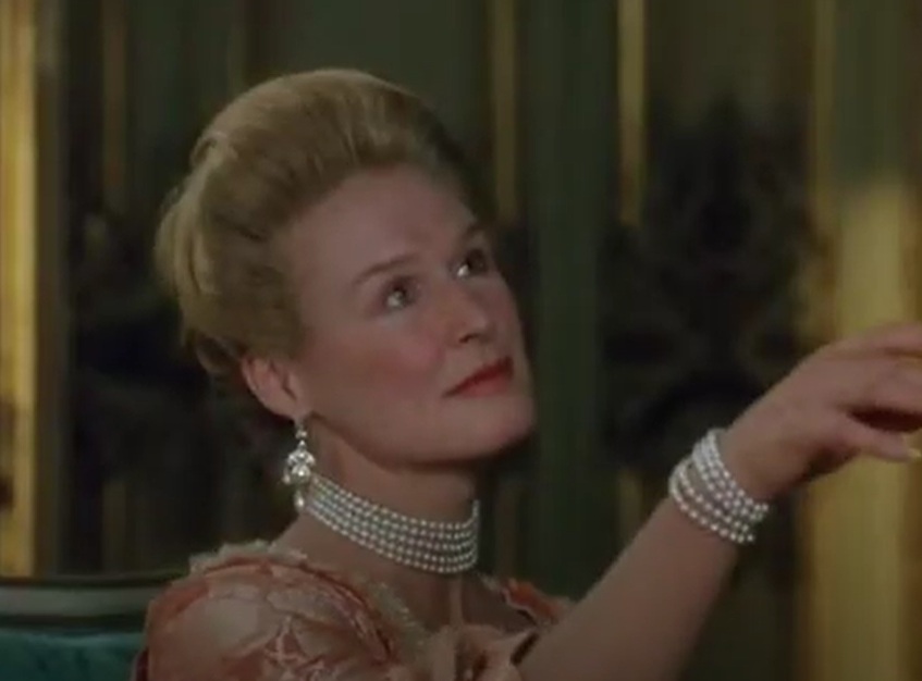 A visually captivating still taken from a pivotal moment in the film Dangerous Liaisons (1988)