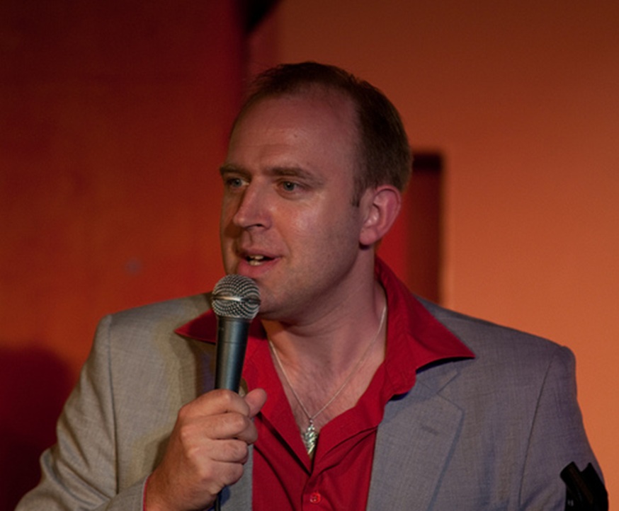 Tim Vine onstage at the 100 Club in June 2010.
