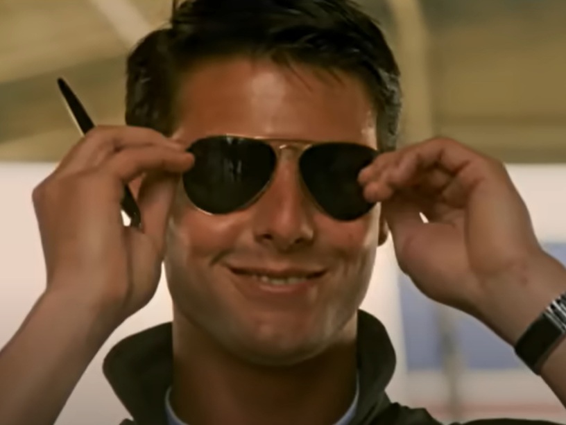 A visually captivating still taken from a pivotal moment in the film Top Gun (1986)