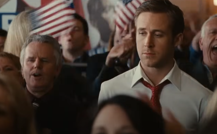 A screenshot of the political thriller The Ides of March