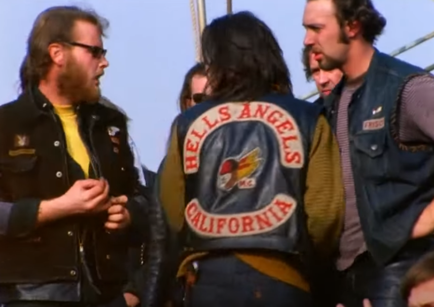 Screenshotof the You Tube video Altamont - The Hells Angels vs The Degenerate Hippy Freaks