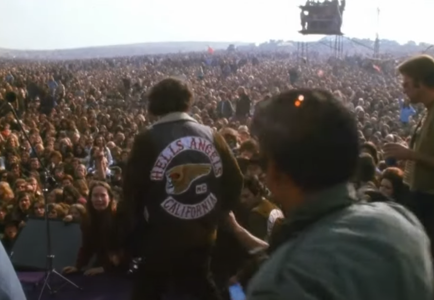 Screenshot of the You Tube video Altamont - The Hells Angels vs The Degenerate Hippy Freaks