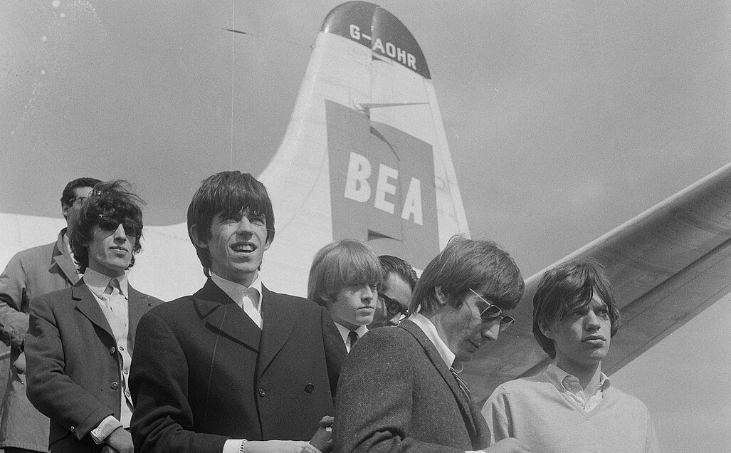 The Rolling Stones arriving at Amsterdam Airport Schiphol