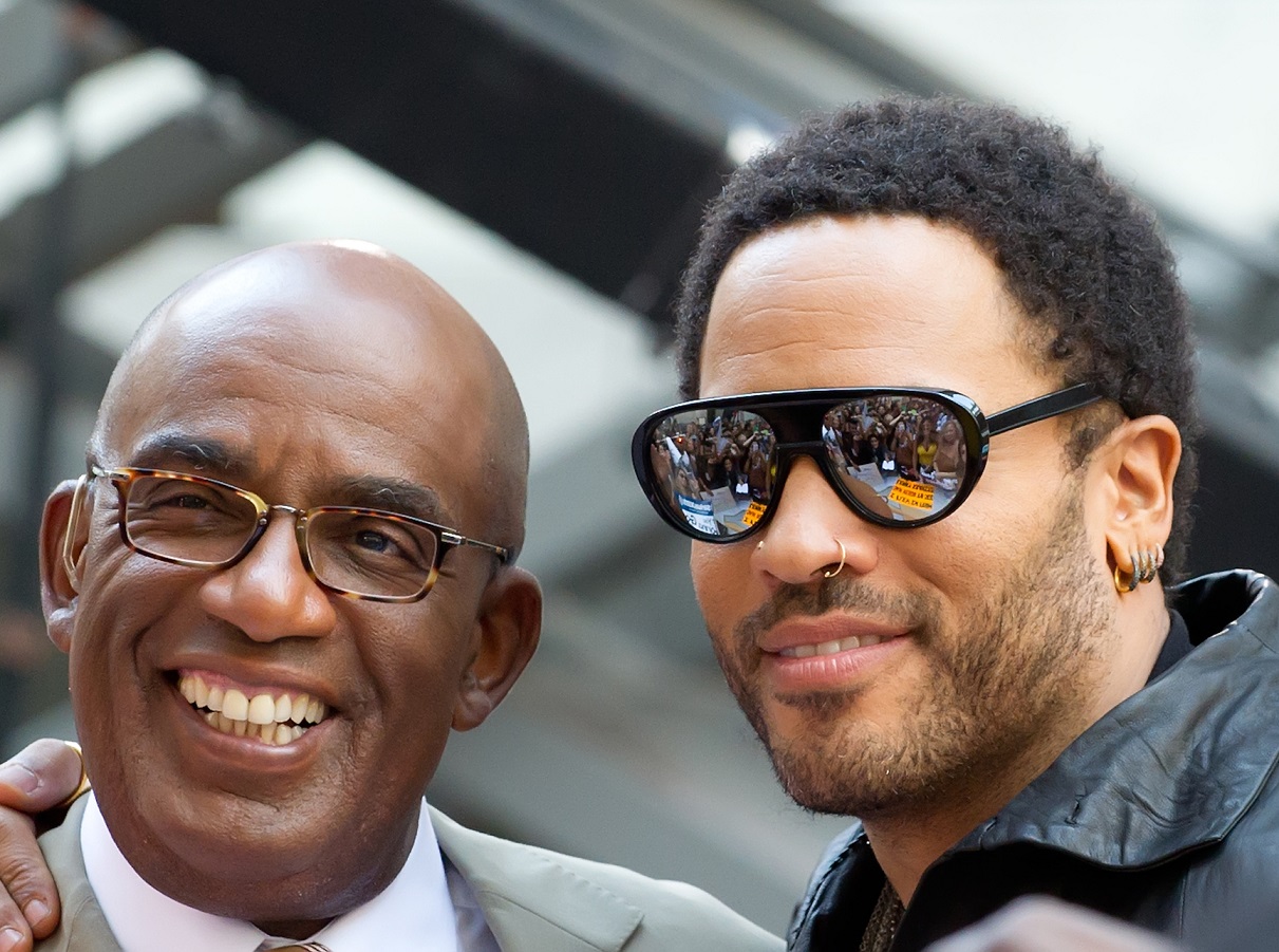 Al Roker and Lenny Kravitz pose during NBC's