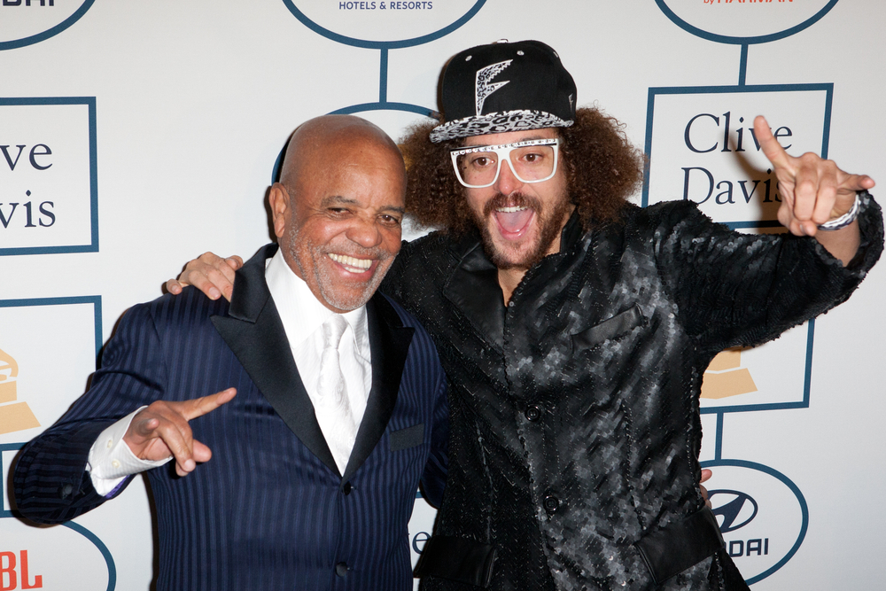 Berry Gordy & son Red Foo arrive at the Clive Davis & The Recording Academy annual Pre-GRAMMY Gala - 2014