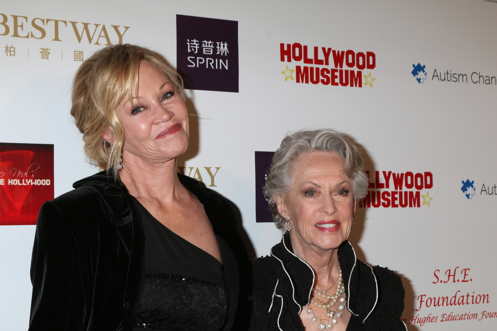 Melanie Griffith, Tippi Hedren at the Style Hollywood Oscar Viewing Dinner