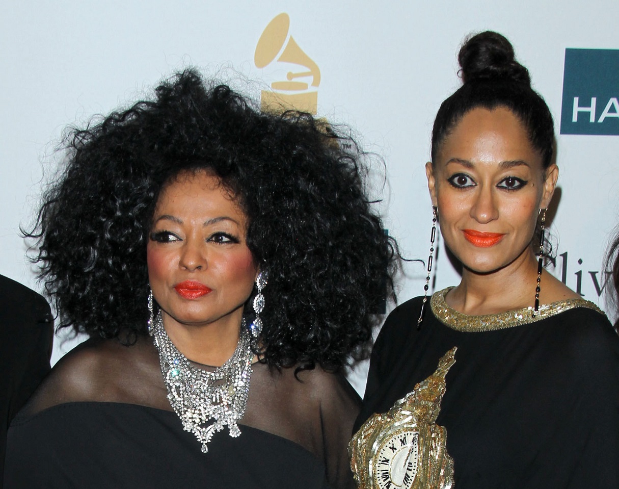 Diana Ross, Tracee Ellis Ross arrives at the Pre-Grammy Party