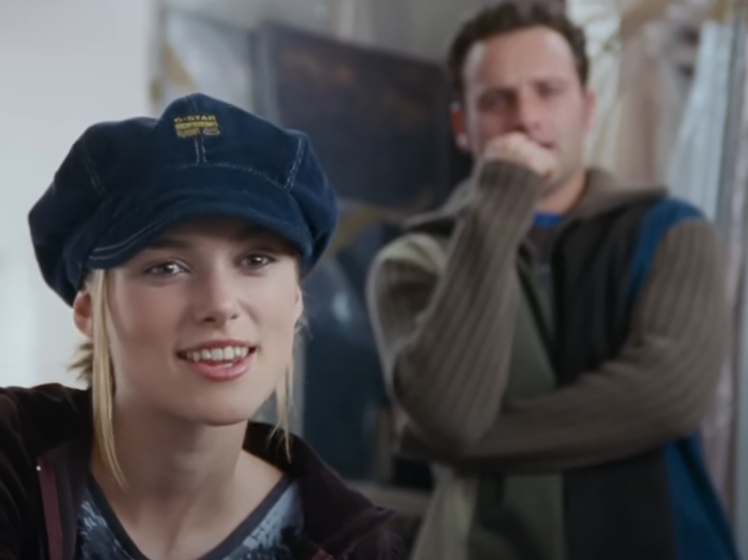 A visually captivating still taken from a pivotal moment in the film Love Actually (2003)