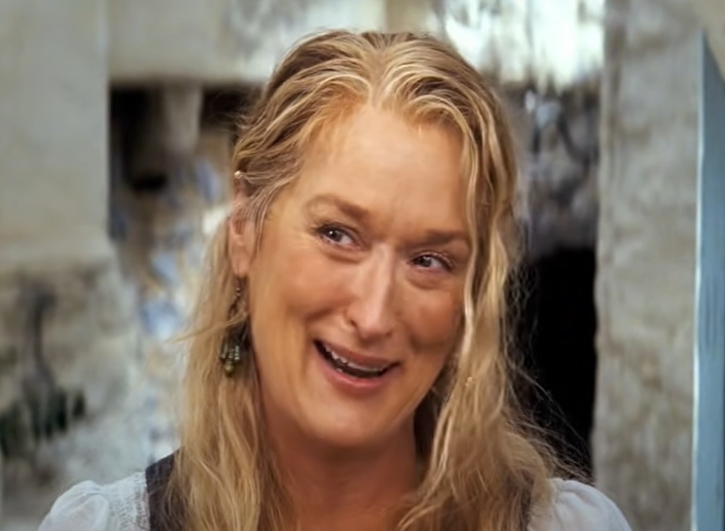 A visually captivating still taken from a pivotal moment in the film Mamma Mia! (2008)