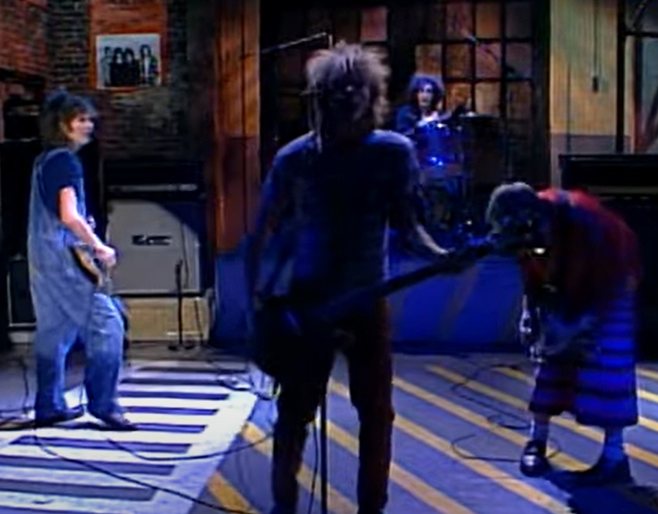 A visually captivating still taken from a pivotal moment in variety show Saturday Night Live (1975-)